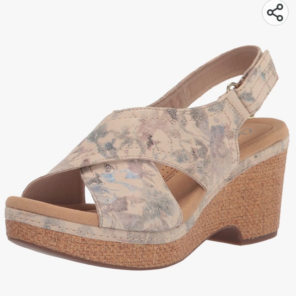 Clarks women’s NWT 7.5 Giselle Cove floral heeled sandal